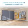imageVIPEK V5C Heavy Duty Covered Clothes Rack Portable Bedroom Armoires Rack Black Metal Clothing Rack with Black Cover Adjustable Custom Freestanding Closet Wardrobe Max Load 800LBSWhite Rack With Grey Cover