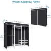 imageVIPEK V5C Heavy Duty Covered Clothes Rack Portable Bedroom Armoires Rack Black Metal Clothing Rack with Black Cover Adjustable Custom Freestanding Closet Wardrobe Max Load 800LBSWhite Rack With Black Cover