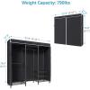imageVIPEK V5C Heavy Duty Covered Clothes Rack Portable Bedroom Armoires Rack Black Metal Clothing Rack with Black Cover Adjustable Custom Freestanding Closet Wardrobe Max Load 800LBSBlack Rack With Black Cover