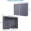 imageVIPEK V5C Heavy Duty Covered Clothes Rack Portable Bedroom Armoires Rack Black Metal Clothing Rack with Black Cover Adjustable Custom Freestanding Closet Wardrobe Max Load 800LBSBlack Rack With Grey Cover
