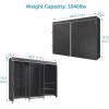 imageVIPEK V5C Heavy Duty Covered Clothes Rack Portable Bedroom Armoires Rack Black Metal Clothing Rack with Black Cover Adjustable Custom Freestanding Closet Wardrobe Max Load 800LBSBlack Rack With Black Cover