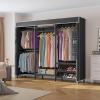 imageVIPEK V5C Heavy Duty Covered Clothes Rack Portable Bedroom Armoires Rack Black Metal Clothing Rack with Black Cover Adjustable Custom Freestanding Closet Wardrobe Max Load 800LBSBlack Rack With Black Cover