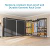 imageVIPEK V5C Heavy Duty Covered Clothes Rack Portable Bedroom Armoires Rack Black Metal Clothing Rack with Black Cover Adjustable Custom Freestanding Closet Wardrobe Max Load 800LBSBlack Rack With Black Cover