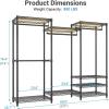 imageVIPEK V5L Garment Rack Heavy Duty Clothes Racks with Dimmable LED Light 3000K Warm White Portable Closet Wardrobe Freestanding Metal Clothing Racks for Hanging Clothes Max Load 890lbs BlackBlack Rack With Warm White Light