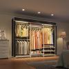 imageVIPEK V5L Garment Rack Heavy Duty Clothes Racks with Dimmable LED Light 3000K Warm White Portable Closet Wardrobe Freestanding Metal Clothing Racks for Hanging Clothes Max Load 890lbs BlackWhite Rack With Black Cover