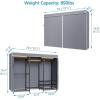 imageVIPEK V5L Garment Rack Heavy Duty Clothes Racks with Dimmable LED Light 3000K Warm White Portable Closet Wardrobe Freestanding Metal Clothing Racks for Hanging Clothes Max Load 890lbs BlackBlack Rack With Grey Cover