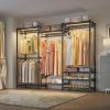 imageVIPEK V5L Garment Rack Heavy Duty Clothes Racks with Dimmable LED Light 3000K Warm White Portable Closet Wardrobe Freestanding Metal Clothing Racks for Hanging Clothes Max Load 890lbs BlackBlack Rack With Warm White Light