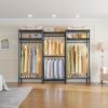 imageVIPEK V5L i1 Garment Rack Heavy Duty Clothes Rack with Dimmable LED Lights 3000K Warm White Metal Clothing Racks for Hanging Clothes Large Freestanding Wardrobe Closet for Bedroom BlackBlack