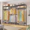 imageVIPEK V5L i1 Garment Rack Heavy Duty Clothes Rack with Dimmable LED Lights 3000K Warm White Metal Clothing Racks for Hanging Clothes Large Freestanding Wardrobe Closet for Bedroom BlackBlack