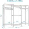 imageVIPEK V5L i1 Garment Rack Heavy Duty Clothes Rack with Dimmable LED Lights 3000K Warm White Metal Clothing Racks for Hanging Clothes Large Freestanding Wardrobe Closet for Bedroom BlackWhite Rack with Warm White Light