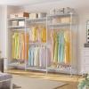 imageVIPEK V5L i1 Garment Rack Heavy Duty Clothes Rack with Dimmable LED Lights 3000K Warm White Metal Clothing Racks for Hanging Clothes Large Freestanding Wardrobe Closet for Bedroom BlackWhite