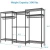 imageVIPEK V5L i1 Garment Rack Heavy Duty Clothes Rack with Dimmable LED Lights 3000K Warm White Metal Clothing Racks for Hanging Clothes Large Freestanding Wardrobe Closet for Bedroom BlackBlack