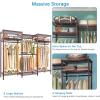 imageVIPEK V5L i1 Garment Rack Heavy Duty Clothes Rack with Dimmable LED Lights 3000K Warm White Metal Clothing Racks for Hanging Clothes Large Freestanding Wardrobe Closet for Bedroom BlackBronze