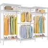 imageVIPEK V5L i1 Garment Rack Heavy Duty Clothes Rack with Dimmable LED Lights 3000K Warm White Metal Clothing Racks for Hanging Clothes Large Freestanding Wardrobe Closet for Bedroom BlackWhite