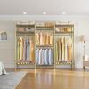 imageVIPEK V5L i1 Garment Rack Heavy Duty Clothes Rack with Dimmable LED Lights 3000K Warm White Metal Clothing Racks for Hanging Clothes Large Freestanding Wardrobe Closet for Bedroom BlackGold