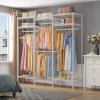 imageVIPEK V5L i1 Garment Rack Heavy Duty Clothes Rack with Dimmable LED Lights 3000K Warm White Metal Clothing Racks for Hanging Clothes Large Freestanding Wardrobe Closet for Bedroom BlackWhite