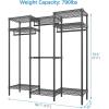 imageVIPEK V5L i1 Garment Rack Heavy Duty Clothes Rack with Dimmable LED Lights 3000K Warm White Metal Clothing Racks for Hanging Clothes Large Freestanding Wardrobe Closet for Bedroom BlackBlack
