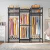 imageVIPEK V5L i1 Garment Rack Heavy Duty Clothes Rack with Dimmable LED Lights 3000K Warm White Metal Clothing Racks for Hanging Clothes Large Freestanding Wardrobe Closet for Bedroom BlackBlack