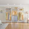 imageVIPEK V5L i1 Garment Rack Heavy Duty Clothes Rack with Dimmable LED Lights 3000K Warm White Metal Clothing Racks for Hanging Clothes Large Freestanding Wardrobe Closet for Bedroom BlackWhite