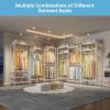 imageVIPEK V5L i1 Garment Rack Heavy Duty Clothes Rack with Dimmable LED Lights 3000K Warm White Metal Clothing Racks for Hanging Clothes Large Freestanding Wardrobe Closet for Bedroom BlackWhite