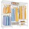imageVIPEK V5 Plus Large Portable Closet Rack Freestanding Wardrobe Closet MultiFunctional Clothes Rack Heavy Duty Metal Clothing Rack for Hanging Clothes 854quot L x 157quot W x 764quot H BlackWhite