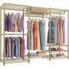 imageVIPEK V5 Plus Large Portable Closet Rack Freestanding Wardrobe Closet MultiFunctional Clothes Rack Heavy Duty Metal Clothing Rack for Hanging Clothes 854quot L x 157quot W x 764quot H BlackGold