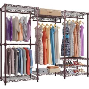 imageVIPEK V5 Plus Large Portable Closet Rack Freestanding Wardrobe Closet MultiFunctional Clothes Rack Heavy Duty Metal Clothing Rack for Hanging Clothes 854quot L x 157quot W x 764quot H BlackBronze