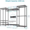 imageVIPEK Expandable Clothes Rack Large Freestanding Portable Closet Adjustable from 511quot to 67quot Heavy Duty Clothing Rack for Hanging Clothes with 4 Hanging Rods ampamp 8 Wire Shelves Black