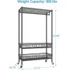 imageVIPEK Heavy Duty Garment Rack With Wheels Adjustable Portable Closet For Hanging Clothes Metal Rolling Clothing Rack With Basket BlackBlack