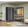 imageVIPEK Heavy Duty Garment Rack With Wheels Adjustable Portable Closet For Hanging Clothes Metal Rolling Clothing Rack With Basket BlackBlack Rack With Black Cover