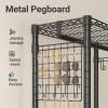 imageVIPEK R1 Rolling Clothes Rack with Jewelry Pegboards Organizer ampamp Lockable Wheels ampamp Removable Baskets Heavy Duty Portable Closet Metal Garment Rack for ApartmentDorms Ideal for Small Space Black