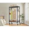 imageVIPEK R1 Rolling Clothes Rack with Jewelry Pegboards Organizer ampamp Lockable Wheels ampamp Removable Baskets Heavy Duty Portable Closet Metal Garment Rack for ApartmentDorms Ideal for Small Space Black
