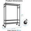 imageVIPEK R3 Plus Rolling Clothes Rack with Locking Wheels Portable Closet for Hanging Clothes Heavy Duty Garment Rack with Adjustable Shelves and Side Hooks Metal Wardrobe for Home Storage BlackBlack