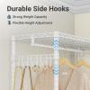 imageVIPEK R3 Plus Rolling Clothes Rack with Locking Wheels Portable Closet for Hanging Clothes Heavy Duty Garment Rack with Adjustable Shelves and Side Hooks Metal Wardrobe for Home Storage BlackWhite