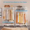 imageVIPEK R3 Plus Rolling Clothes Rack with Locking Wheels Portable Closet for Hanging Clothes Heavy Duty Garment Rack with Adjustable Shelves and Side Hooks Metal Wardrobe for Home Storage BlackWhite