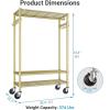 imageVIPEK R3 Plus Rolling Clothes Rack with Locking Wheels Portable Closet for Hanging Clothes Heavy Duty Garment Rack with Adjustable Shelves and Side Hooks Metal Wardrobe for Home Storage BlackGold