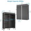 imageVIPEK R4 Garment Racks Heavy Duty Clothes Rack 620lb Capacity Metal Frame Rolling Lockable Wheels ampamp 6 Tiers Adjustable Height Shelves ampamp Hanger Rods Sturdy Wardrobe Closet for Home Storage BlackBlack Rack with Black Cover