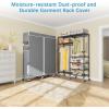 imageVIPEK R4 Garment Racks Heavy Duty Clothes Rack 620lb Capacity Metal Frame Rolling Lockable Wheels ampamp 6 Tiers Adjustable Height Shelves ampamp Hanger Rods Sturdy Wardrobe Closet for Home Storage BlackBlack Rack with Grey Cover
