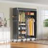 imageVIPEK R4 Garment Racks Heavy Duty Clothes Rack 620lb Capacity Metal Frame Rolling Lockable Wheels ampamp 6 Tiers Adjustable Height Shelves ampamp Hanger Rods Sturdy Wardrobe Closet for Home Storage BlackBlack Rack with Black Cover