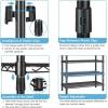 imageVIPEK R4 Garment Racks Heavy Duty Clothes Rack 620lb Capacity Metal Frame Rolling Lockable Wheels ampamp 6 Tiers Adjustable Height Shelves ampamp Hanger Rods Sturdy Wardrobe Closet for Home Storage BlackBlack Rack with Black Cover