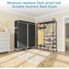 imageVIPEK R4 Garment Racks Heavy Duty Clothes Rack 620lb Capacity Metal Frame Rolling Lockable Wheels ampamp 6 Tiers Adjustable Height Shelves ampamp Hanger Rods Sturdy Wardrobe Closet for Home Storage BlackBlack Rack with Black Cover