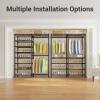 imageVIPEK S2 Heavy Duty Clothes Rack with Shoe Shelves Freestanding Clothing Rack with 6Tier Shoe Rack Double Hanging Rod Adjustable Shelf Walk in Closet Organizer Garment Rack BlackBlack