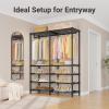 imageVIPEK S2i Freestanding Shoe Rack  Tall Shoe Rack for Closet Boot Organizer for Entryway Large Shoe Organizer Storage Heavy Duty Metal Shoe Shelf and Coat Rack Black