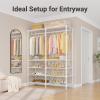 imageVIPEK S2i Tall Shoe Rack for Closet Freestanding Shoe Rack for Entryway Large Boot Organizer Storage Heavy Duty Metal Shoe Shelf and Coat Rack White
