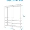 imageVIPEK S2i Tall Shoe Rack for Closet Freestanding Shoe Rack for Entryway Large Boot Organizer Storage Heavy Duty Metal Shoe Shelf and Coat Rack White