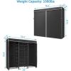 imageVIPEK S3 Heavy Duty Garment Rack Freestanding Clothes Rack Closet Storage Organizer Large Wardrobe with 6Tier Shoe Rack Hanging Rod Adjustable Shelf 689quot L x 157quot W x 764quot H BlackBlack Rack With Black Cover