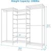imageVIPEK S3 Heavy Duty Garment Rack Freestanding Clothes Rack Closet Storage Organizer Large Wardrobe with 6Tier Shoe Rack Hanging Rod Adjustable Shelf 689quot L x 157quot W x 764quot H BlackWhite