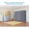 imageVIPEK S3 Heavy Duty Garment Rack Freestanding Clothes Rack Closet Storage Organizer Large Wardrobe with 6Tier Shoe Rack Hanging Rod Adjustable Shelf 689quot L x 157quot W x 764quot H BlackWhite Rack With Grey Cover