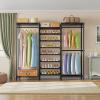 imageVIPEK S3 Heavy Duty Garment Rack Freestanding Clothes Rack Closet Storage Organizer Large Wardrobe with 6Tier Shoe Rack Hanging Rod Adjustable Shelf 689quot L x 157quot W x 764quot H BlackBlack
