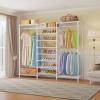 imageVIPEK S3 Heavy Duty Garment Rack Freestanding Clothes Rack Closet Storage Organizer Large Wardrobe with 6Tier Shoe Rack Hanging Rod Adjustable Shelf 689quot L x 157quot W x 764quot H BlackWhite